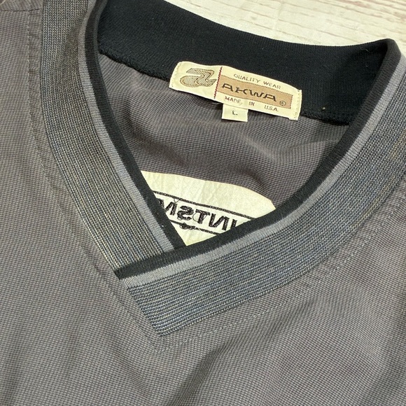 Vintage Gray V-Neck Lightweight Windbreaker Sweater Pullover Jacket Made in‎ USA - Picture 4 of 12